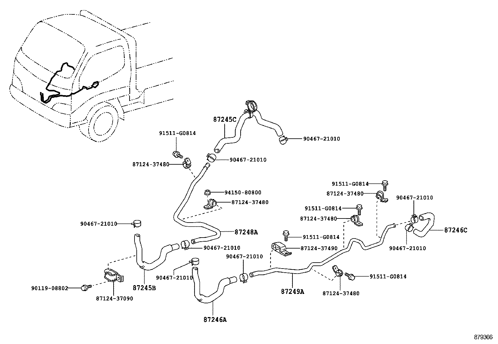 87245-37D10 HOSE, HEATER WATER ,INLET C product image