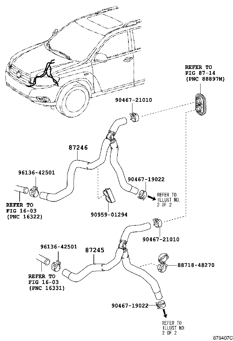 87245-48B10 HOSE, HEATER WATER, OUTLET B product image