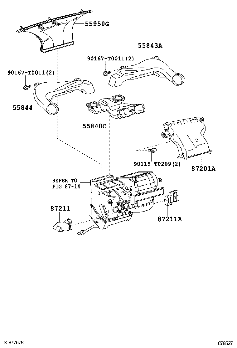55844-0D200 DUCT, HEATER TO REGISTER, NO.1 product image