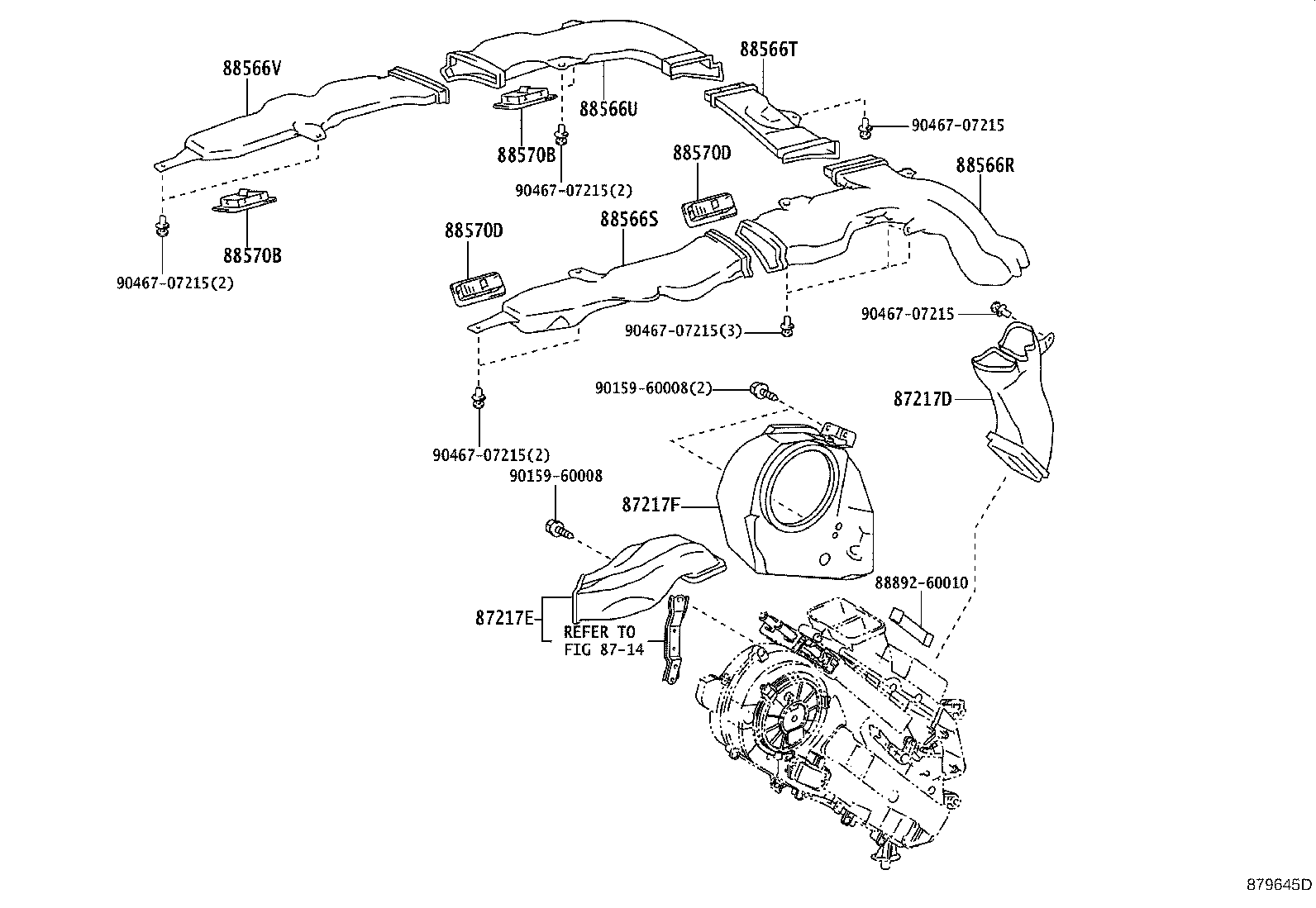 55870-60020 DUCT ASSY, HEATER TO REGISTER product image