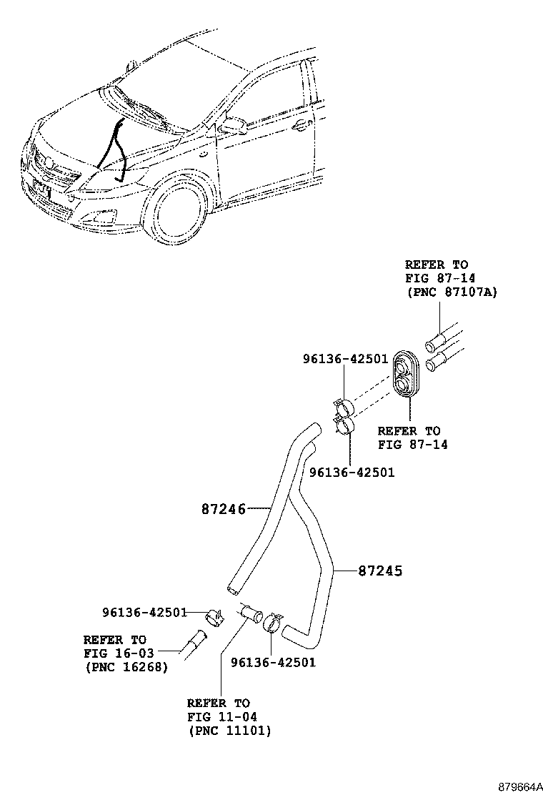 87245-12B80 HOSE, HEATER WATER, INLET product image