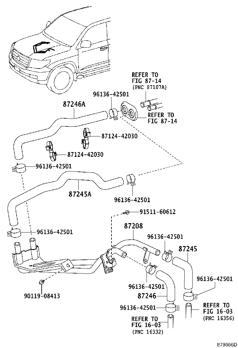 87209-60B41 HOSE, HEATER WATER, INLET A product image