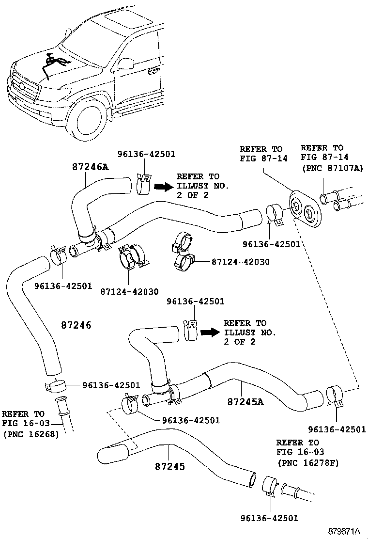 87209-60B70 HOSE, HEATER WATER, OUTLET A product image