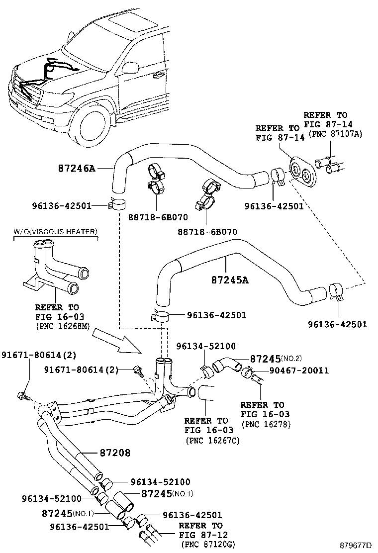 87209-60B70 HOSE, HEATER WATER, OUTLET A product image