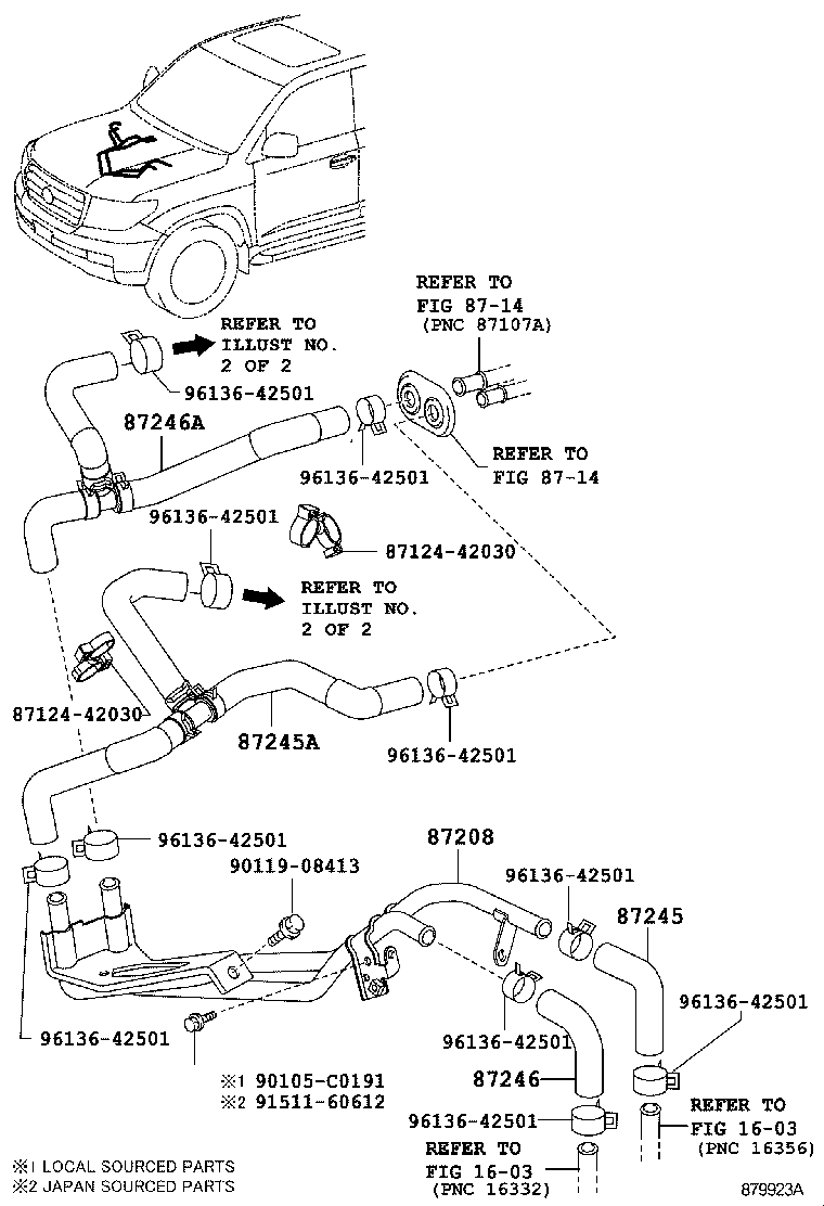 87209-60F80 HOSE, HEATER WATER, OUTLET A product image
