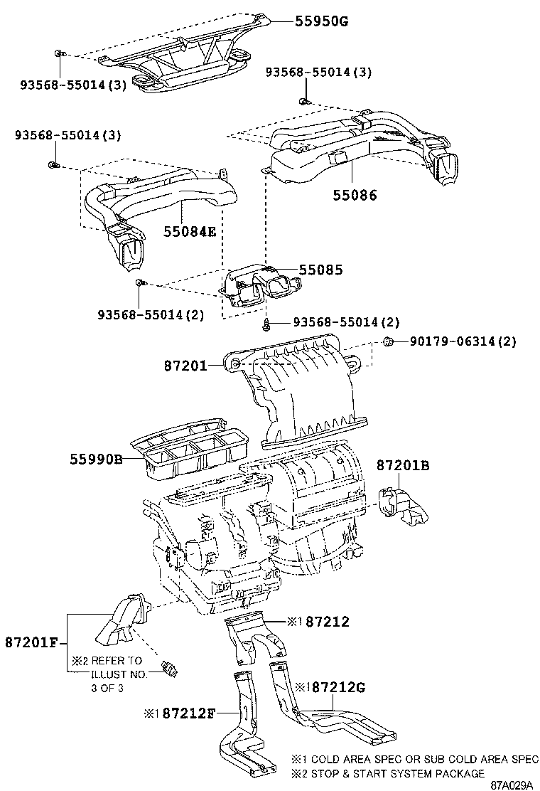 55084-02030 DUCT SUB-ASSY, HEATER TO REGISTER, NO.1 product image