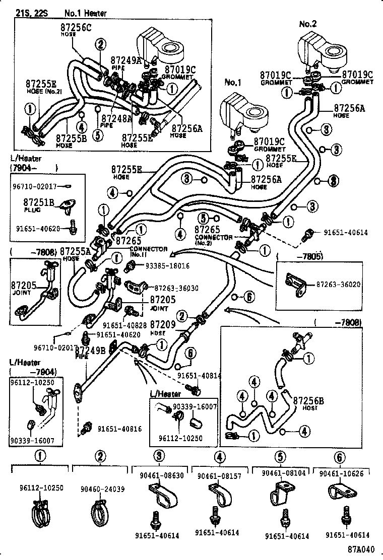 87245-36160 HOSE, REAR HEATER WATER OUTLET, E (TO ENGINE) product image