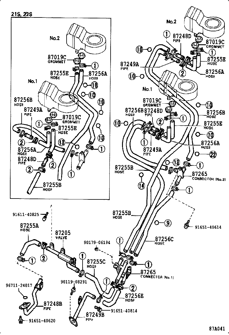 87245-36160 HOSE, REAR HEATER WATER OUTLET, E (TO ENGINE) product image