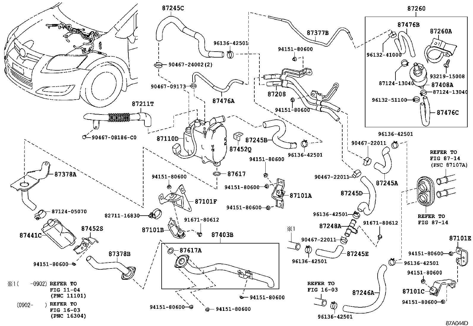 87245-02870 HOSE, HEATER WATER, OUTLET A product image