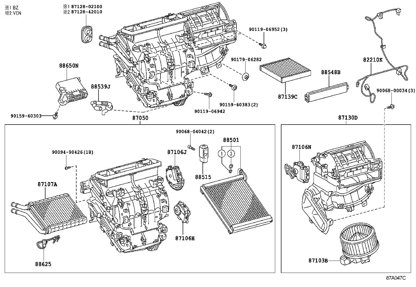 87103-02280 MOTOR SUB-ASSY, BLOWER W/FAN product image