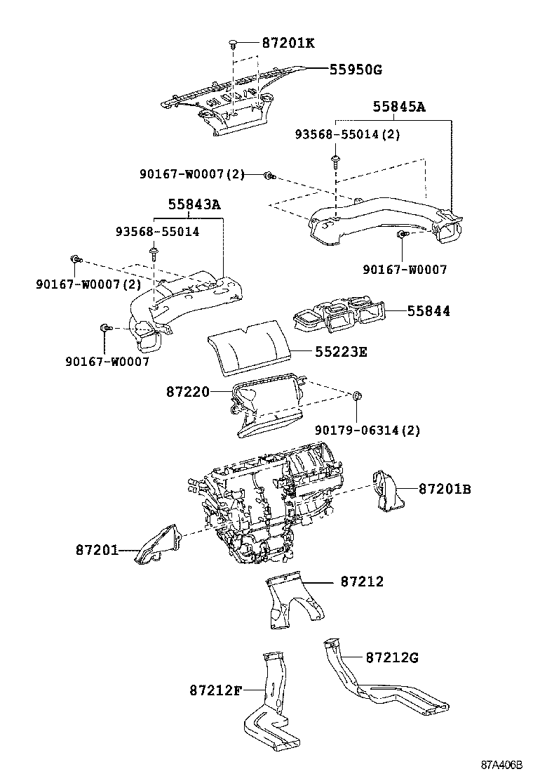 55844-05091 DUCT, HEATER TO REGISTER, NO.2 product image