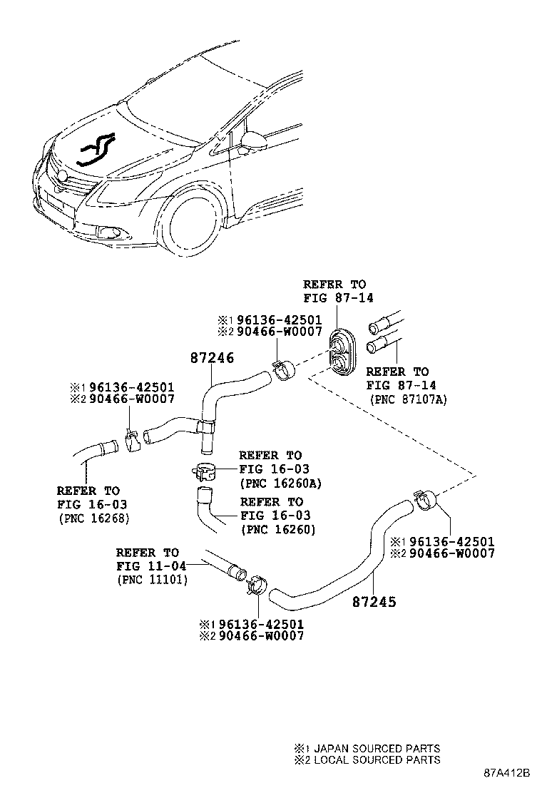 87209-05080 HOSE, HEATER WATER, INLET product image
