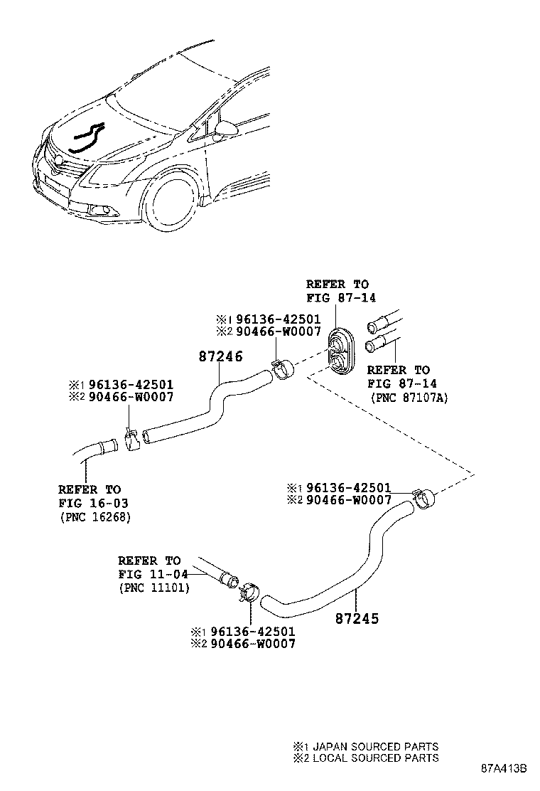 87209-05080 HOSE, HEATER WATER, INLET product image