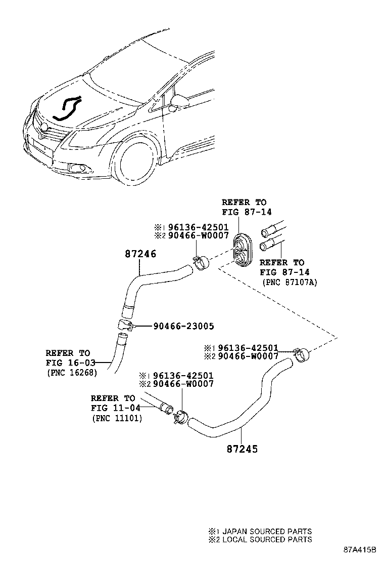 87209-05080 HOSE, HEATER WATER, INLET product image