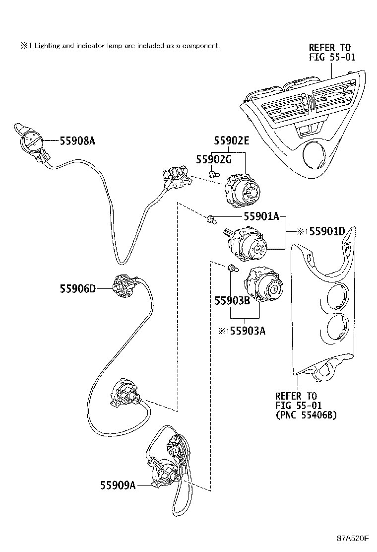 55950-74010 NOZZLE ASSY, DEFROSTER product image