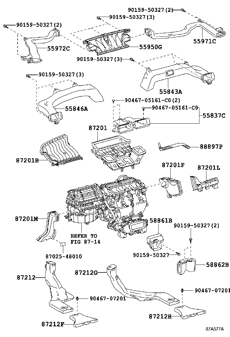55846-48080 DUCT, HEATER TO REGISTER, NO.4 product image
