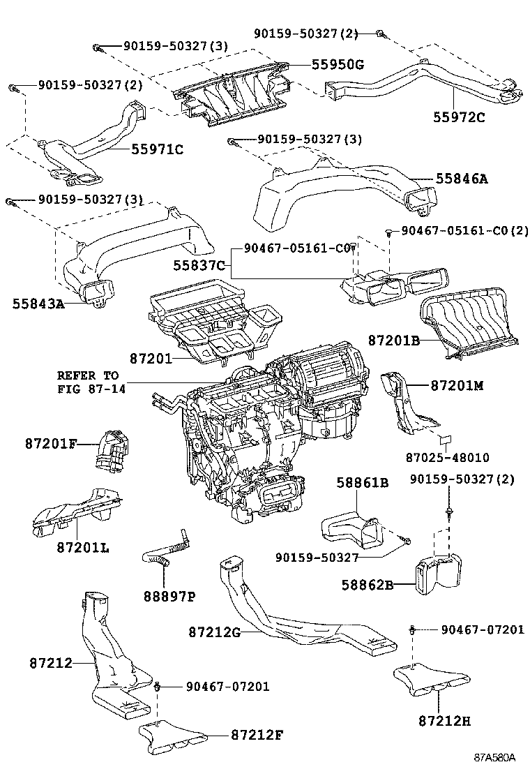 55846-48080 DUCT, HEATER TO REGISTER, NO.4 product image