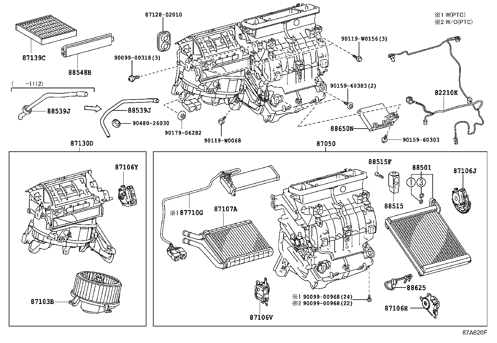 87107-02150 UNIT SUB-ASSY, HEATER RADIATOR product image