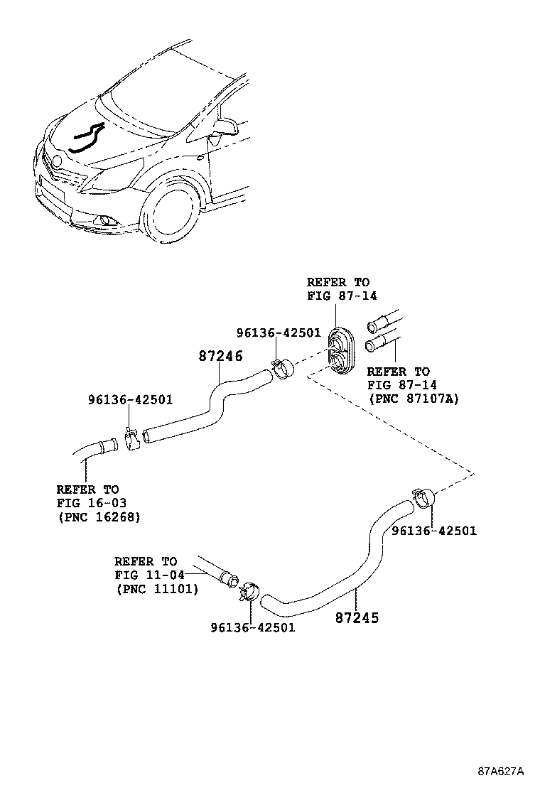 87209-05070 HOSE SUB-ASSY, WATER product image
