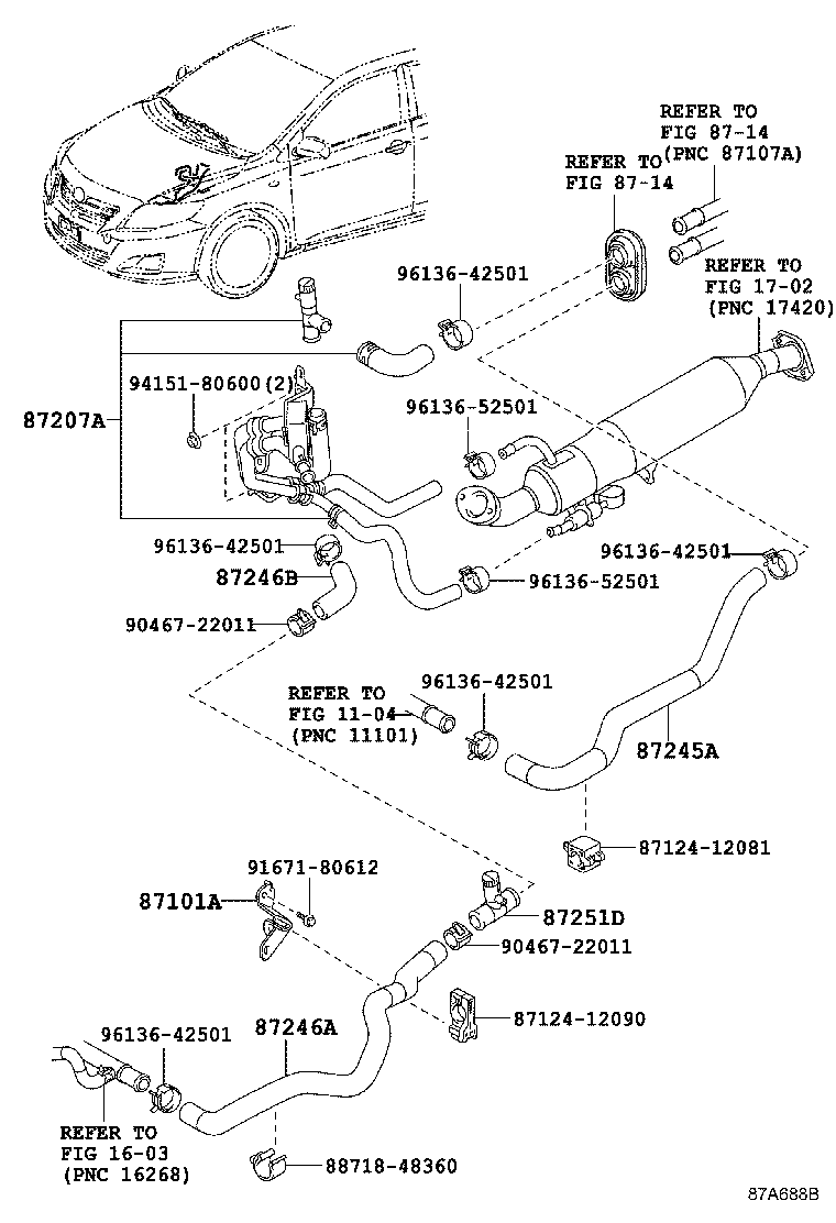 87208-12060 PIPE SUB-ASSY, HEATER WATER product image