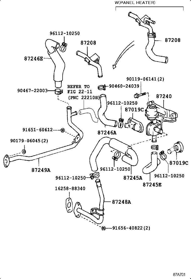 87245-22770 HOSE, HEATER WATER, OUTLET A product image