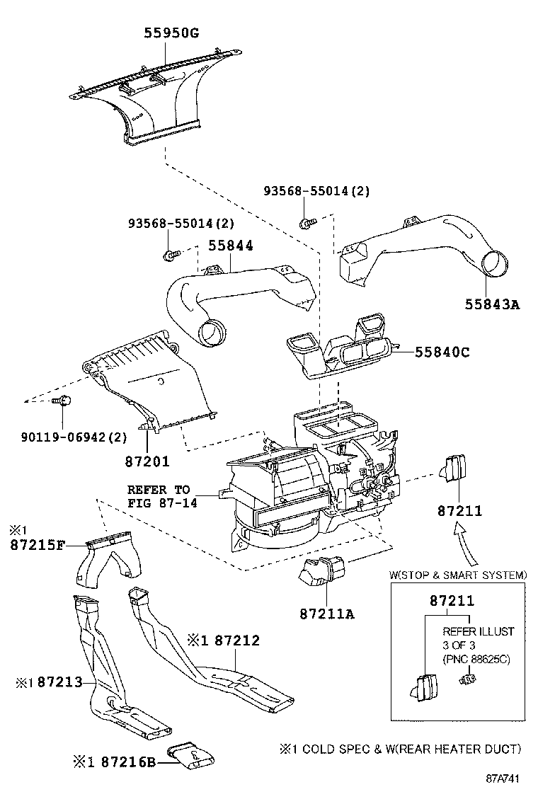 55843-52320 DUCT, HEATER TO REGISTER, NO.1 product image