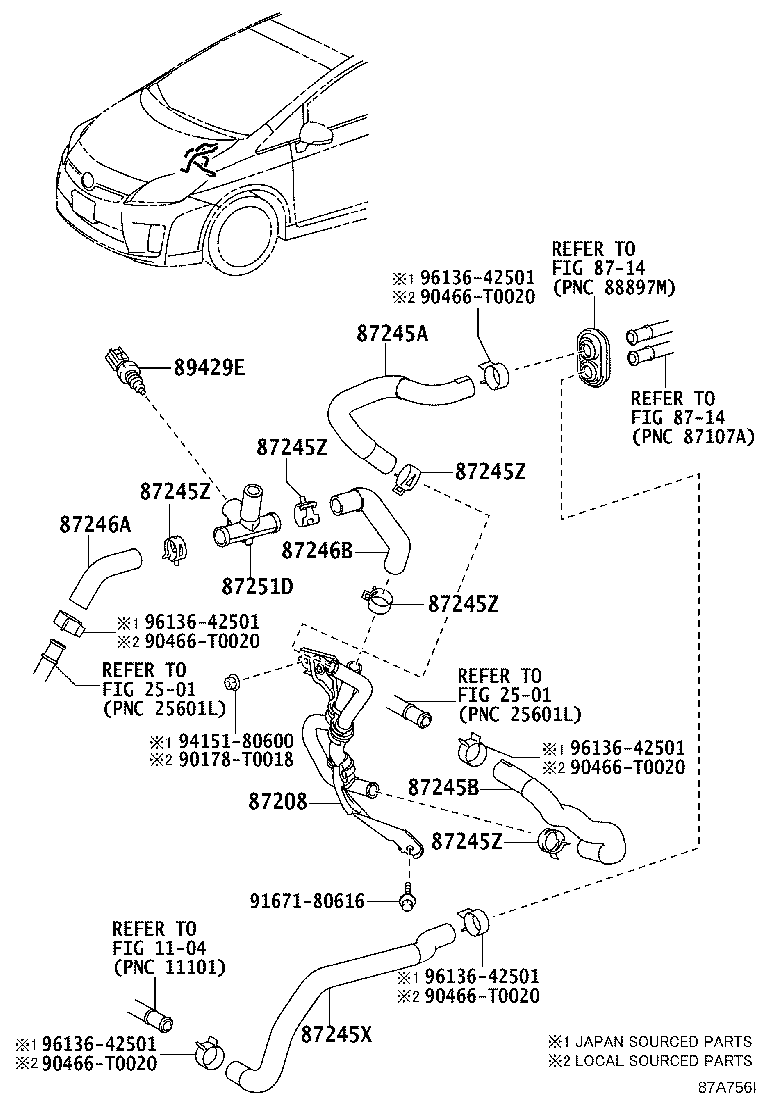 87245-47260 HOSE, HEATER WATER product image