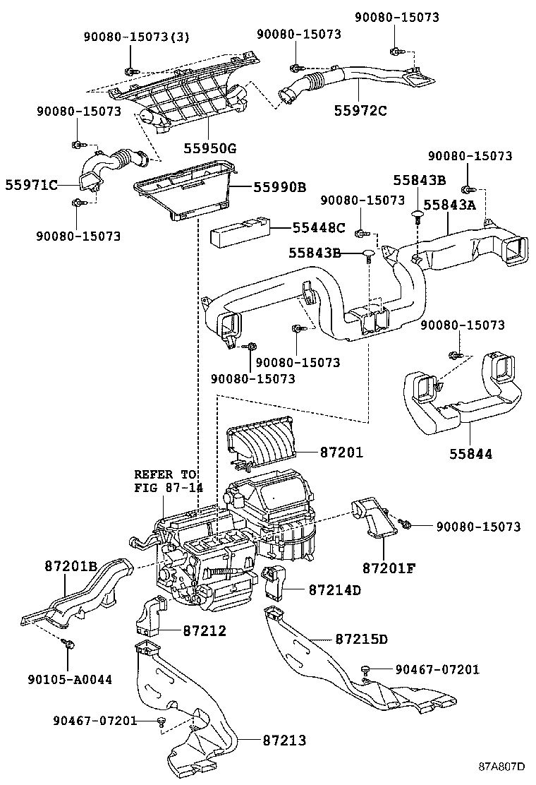 55843-0C020 DUCT, HEATER TO REGISTER, NO.1 product image