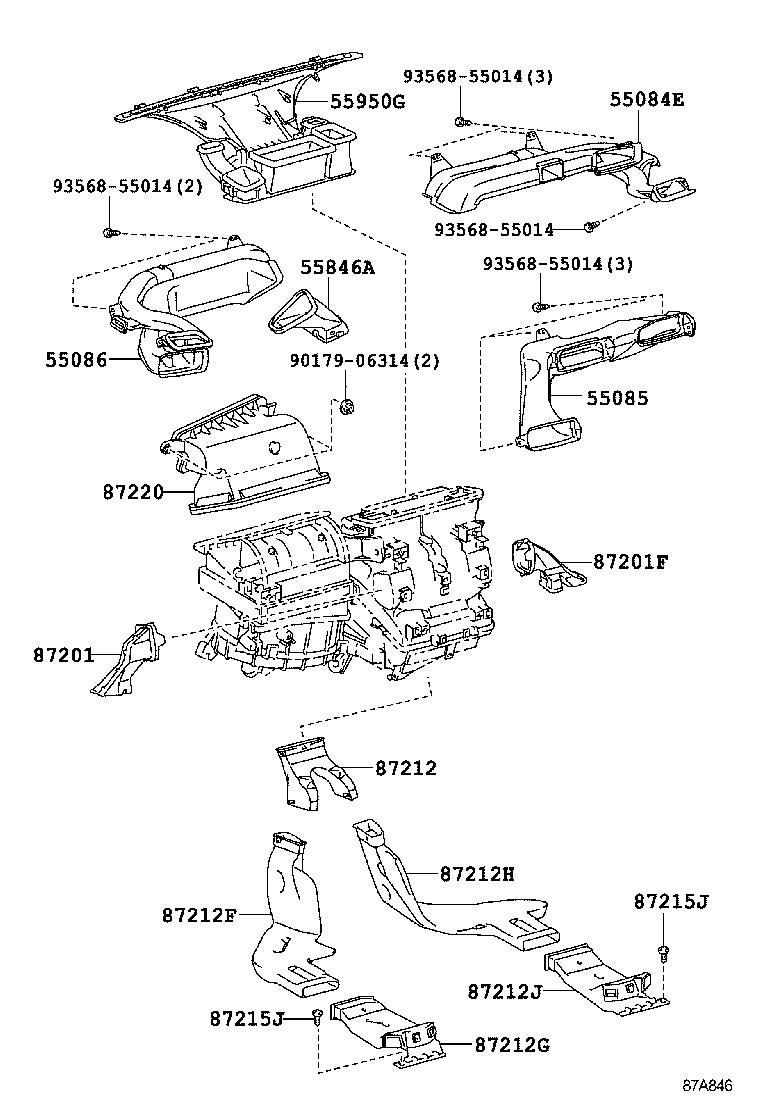 55846-68010 DUCT, HEATER TO REGISTER, NO.4 product image