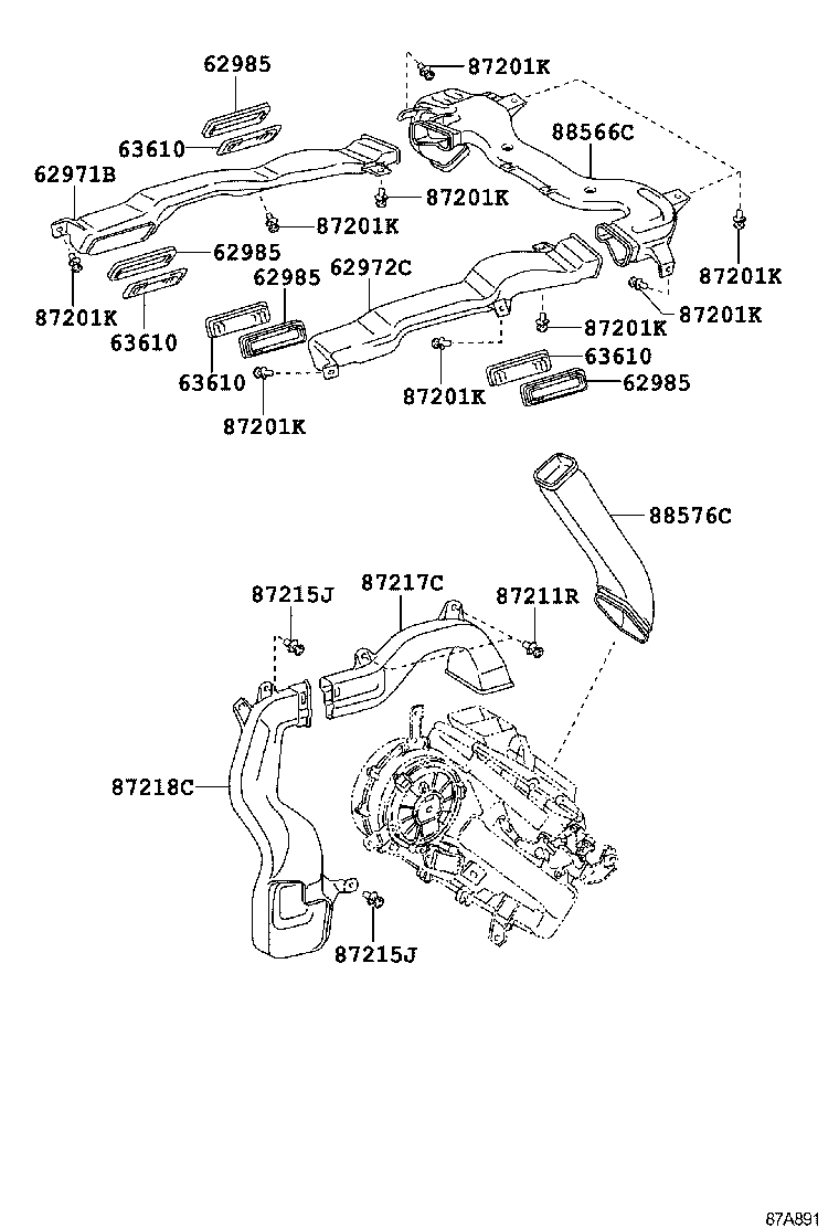 55846-0E030 DUCT, HEATER TO REGISTER, NO.4 product image