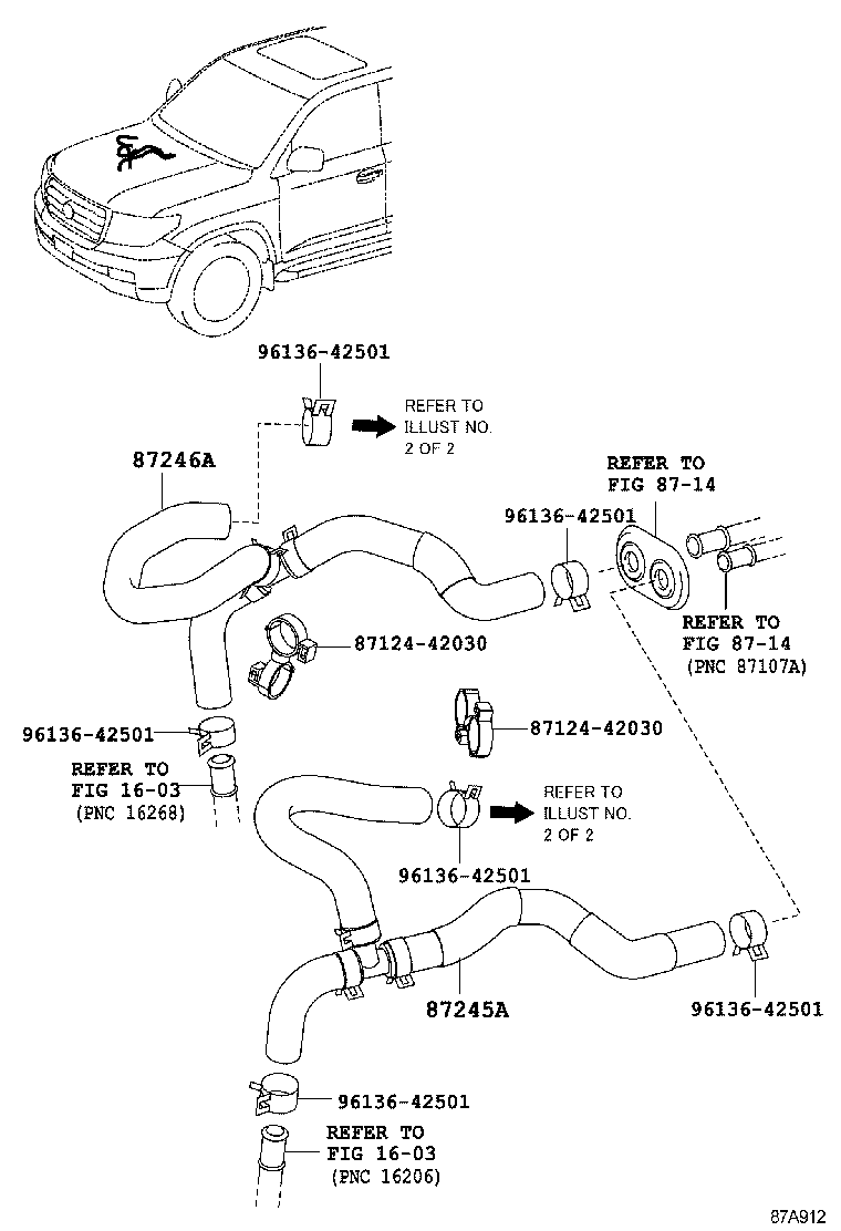 87209-60B70 HOSE, HEATER WATER, OUTLET A product image