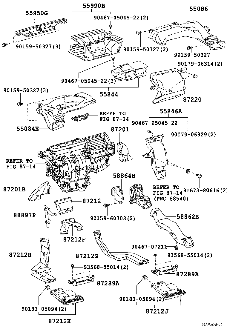 55846-75010 DUCT, HEATER TO REGISTER, NO.4 product image