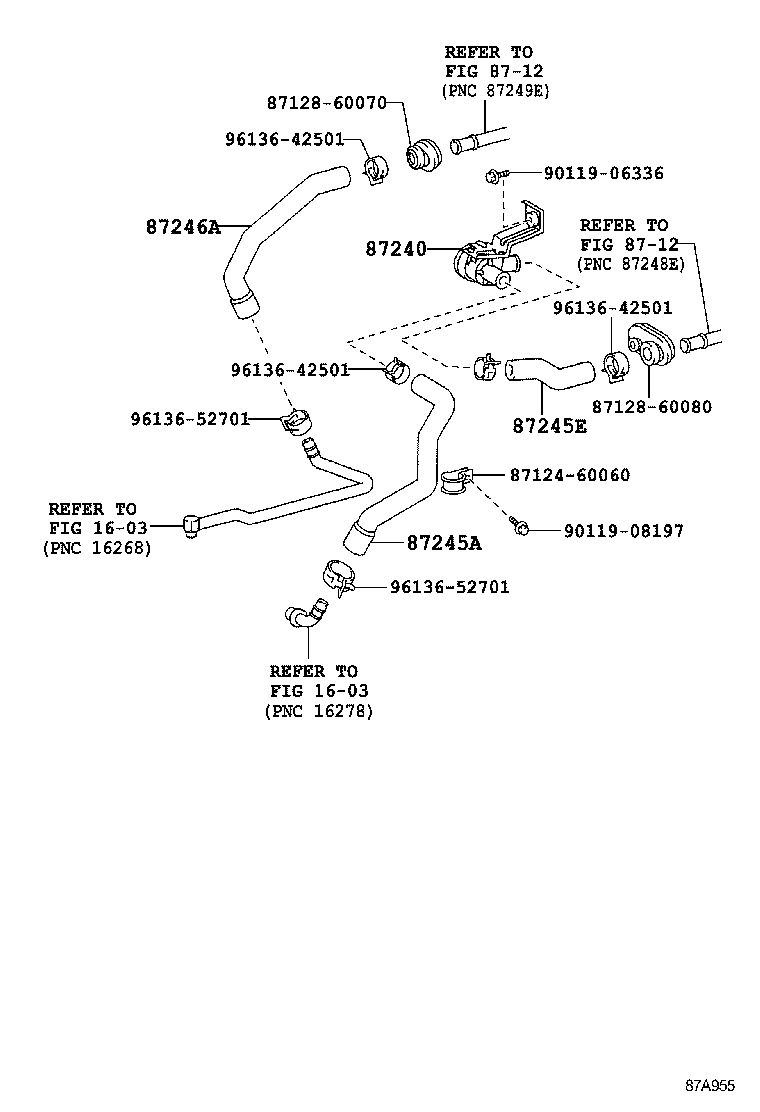 87209-60E31 HOSE SUB-ASSY, WATER, B product image