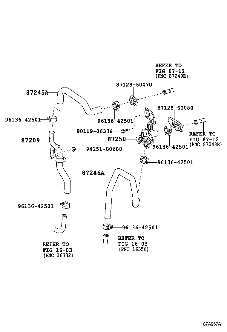 87209-60E31 HOSE SUB-ASSY, WATER, B product image