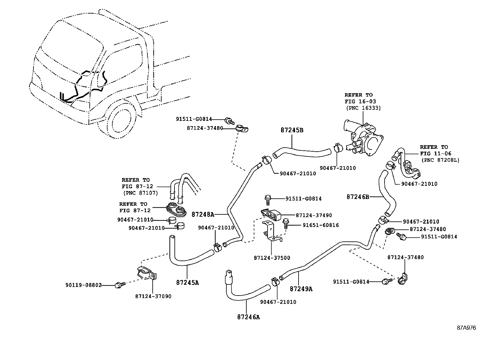 87248-37B91 PIPE, HEATER WATER INLET, A product image