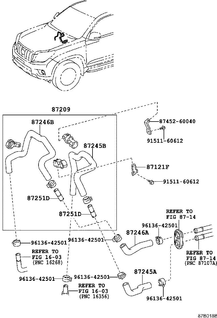 87209-60J00 HOSE, HEATER WATER, INLET B product image