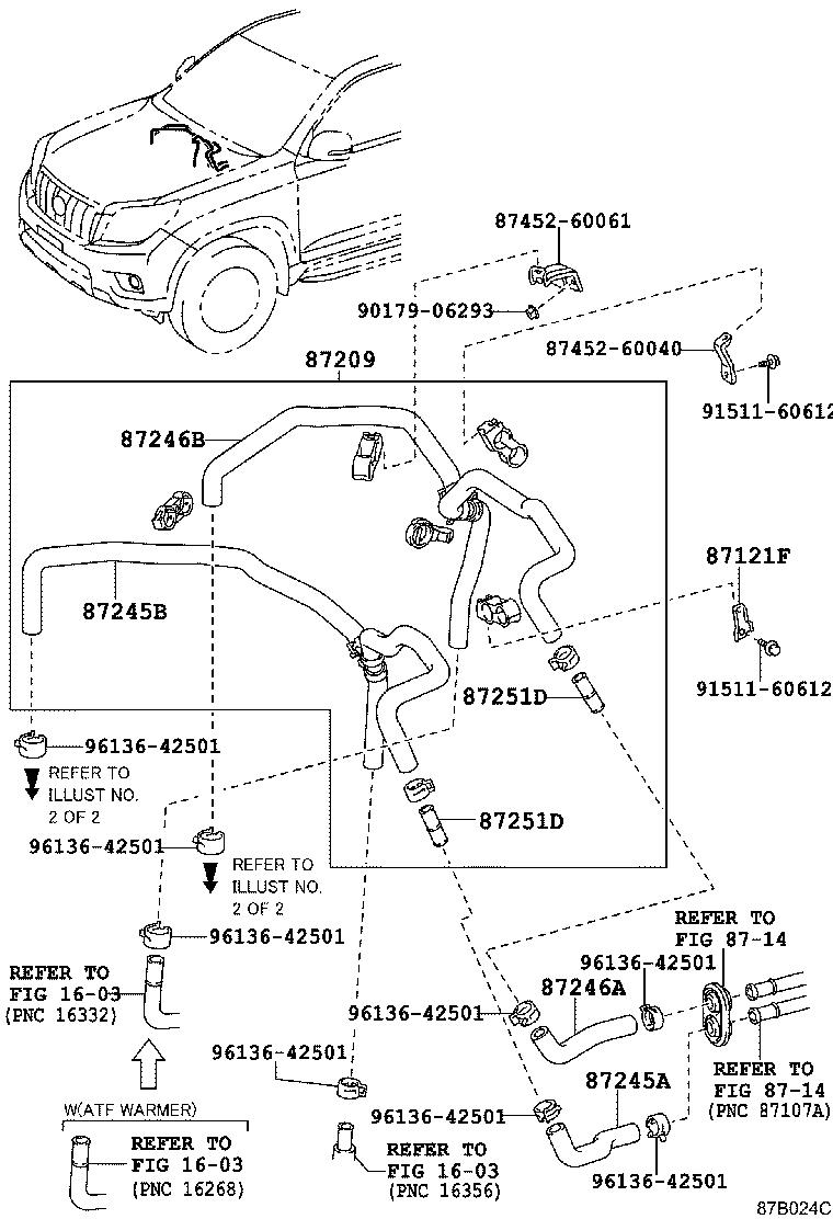 87209-60E42 HOSE, HEATER WATER, INLET B product image