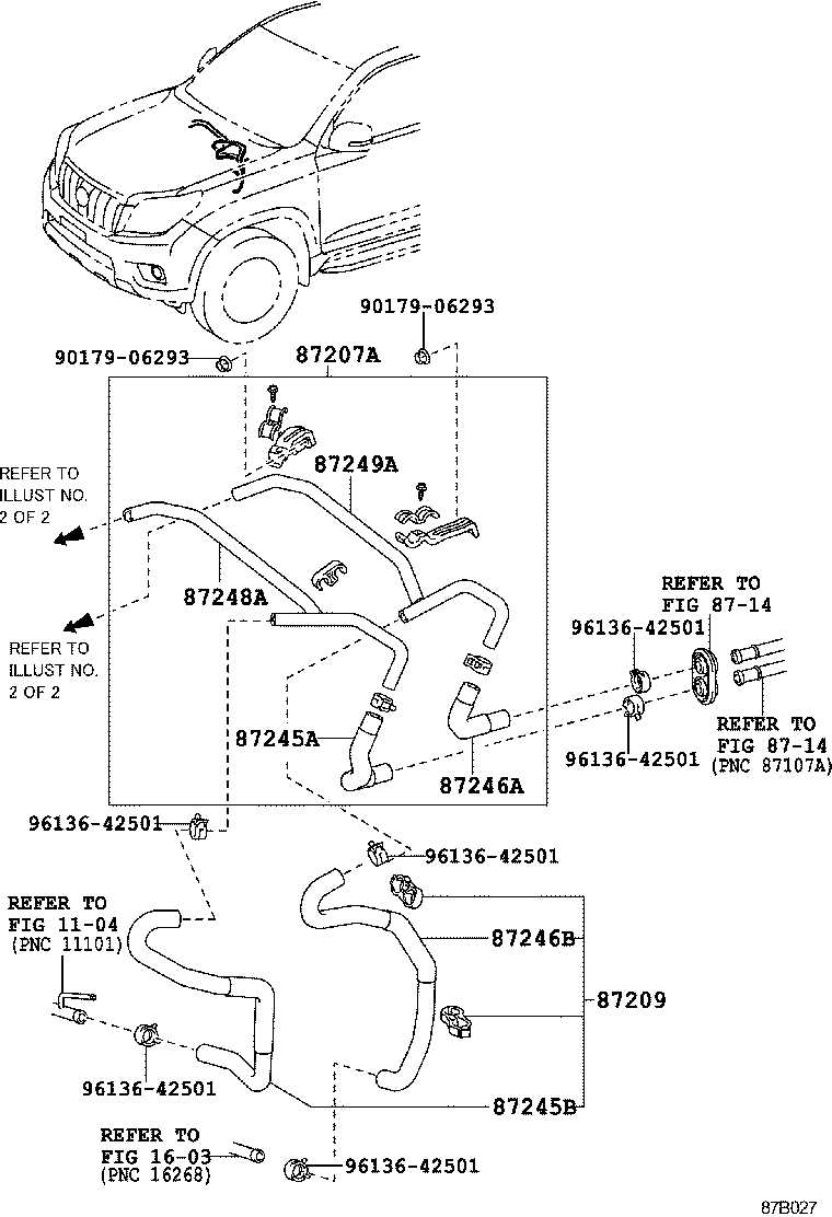 87209-60E42 HOSE, HEATER WATER, INLET B product image