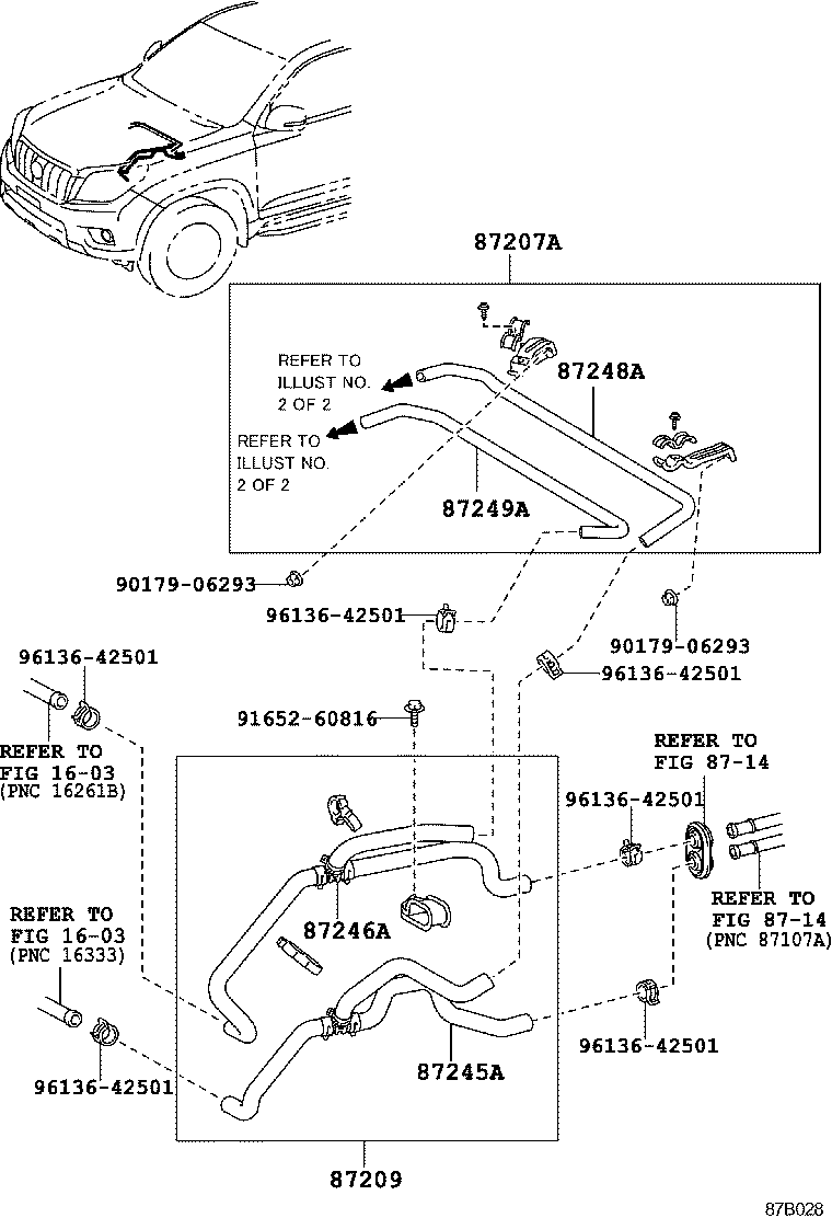 87209-60E42 HOSE, HEATER WATER, INLET B product image