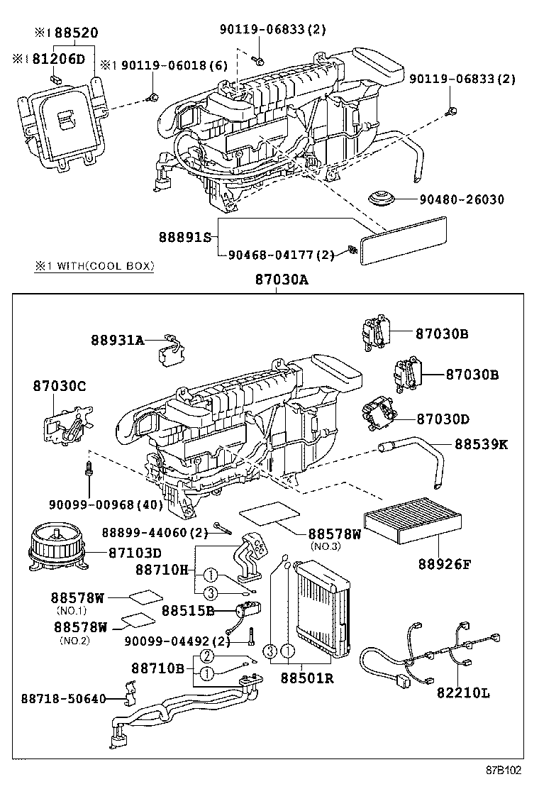 87103-50100 MOTOR SUB-ASSY, BLOWER W/FAN product image