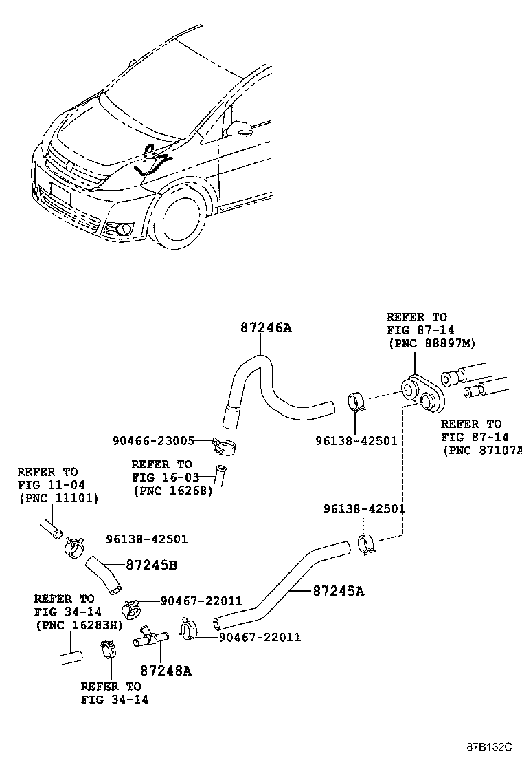 87209-44130 HOSE, HEATER WATER ,INLET C product image