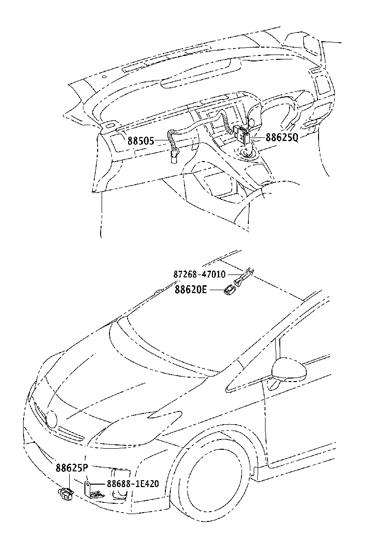 88620-47010 THERMISTOR ASSY, AIR CONDITIONER product image
