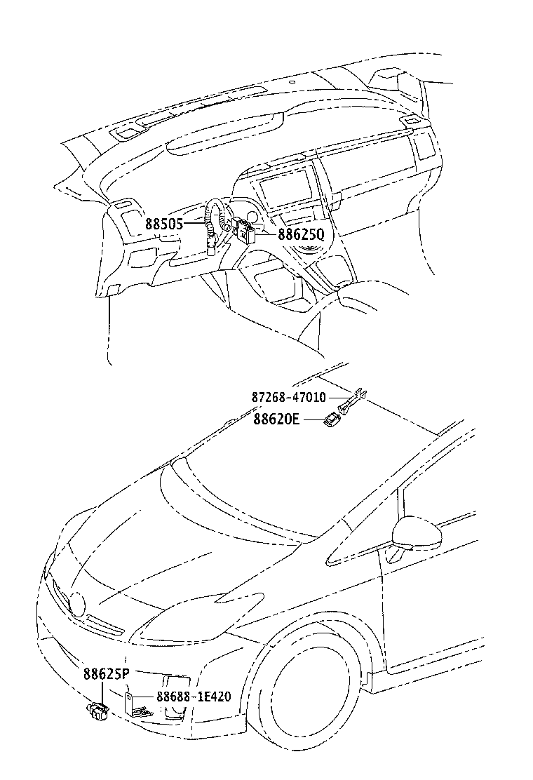 88620-47010 THERMISTOR ASSY, AIR CONDITIONER product image