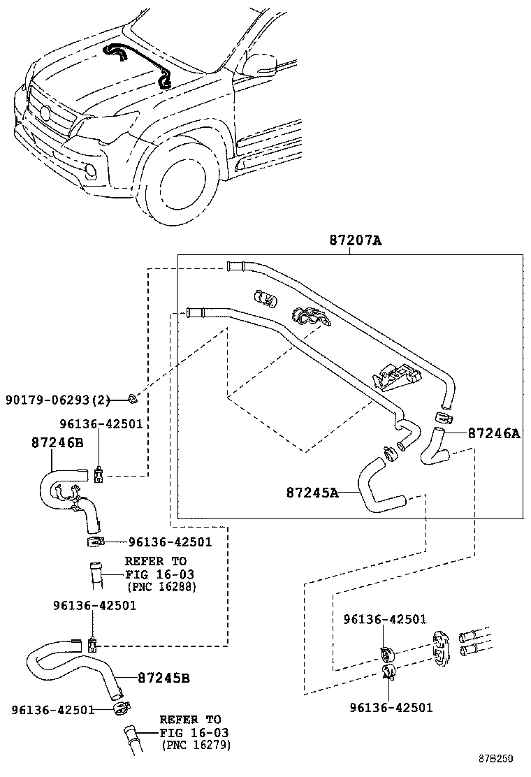 87207-60250 PIPE & HOSE SUB-ASSY, WATER B product image