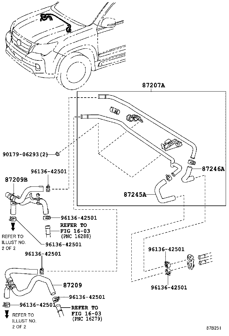 87207-60250 PIPE & HOSE SUB-ASSY, WATER B product image