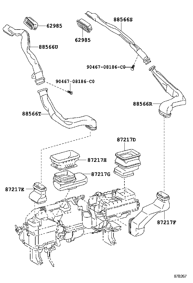 55843-0N020 DUCT, HEATER TO REGISTER, NO.1 product image