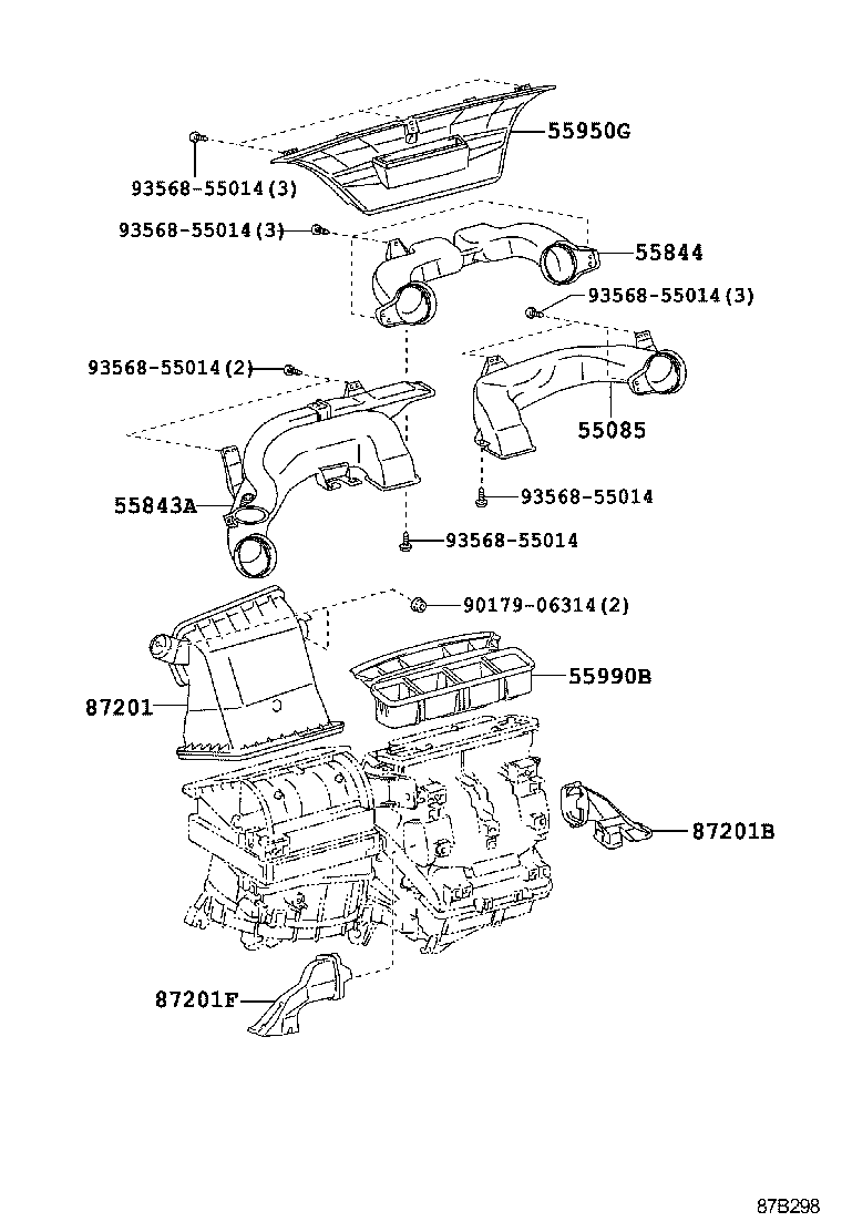 55085-12180 DUCT, HEATER TO REGISTER, NO.1 product image