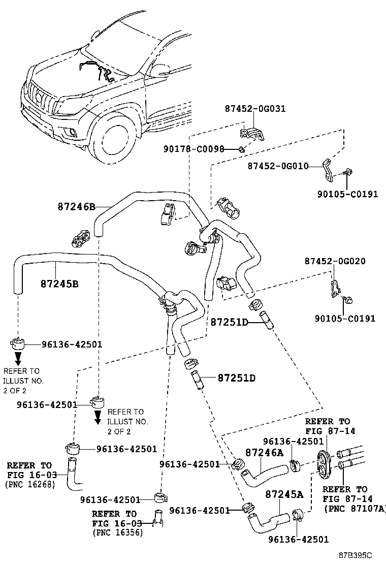 87209-0G150 HOSE, HEATER WATER, INLET B product image
