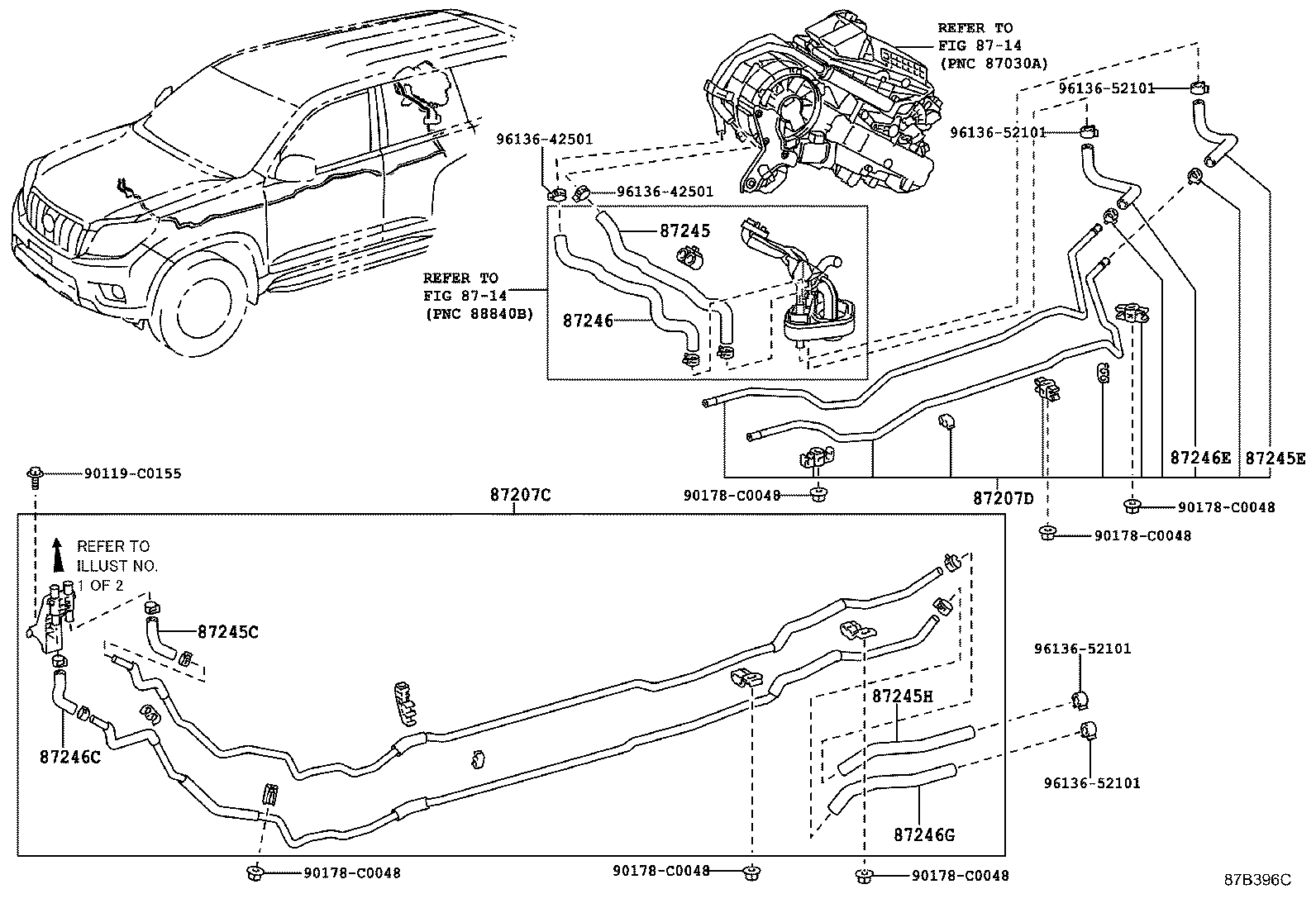 87209-0G150 HOSE, HEATER WATER, INLET B product image