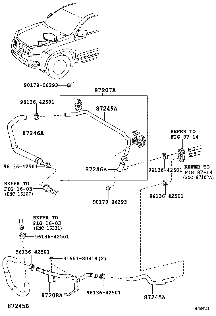 87209-60J00 HOSE, HEATER WATER, INLET B product image